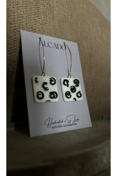 The Letters - Akuru Earring (White)  - ALC # 46